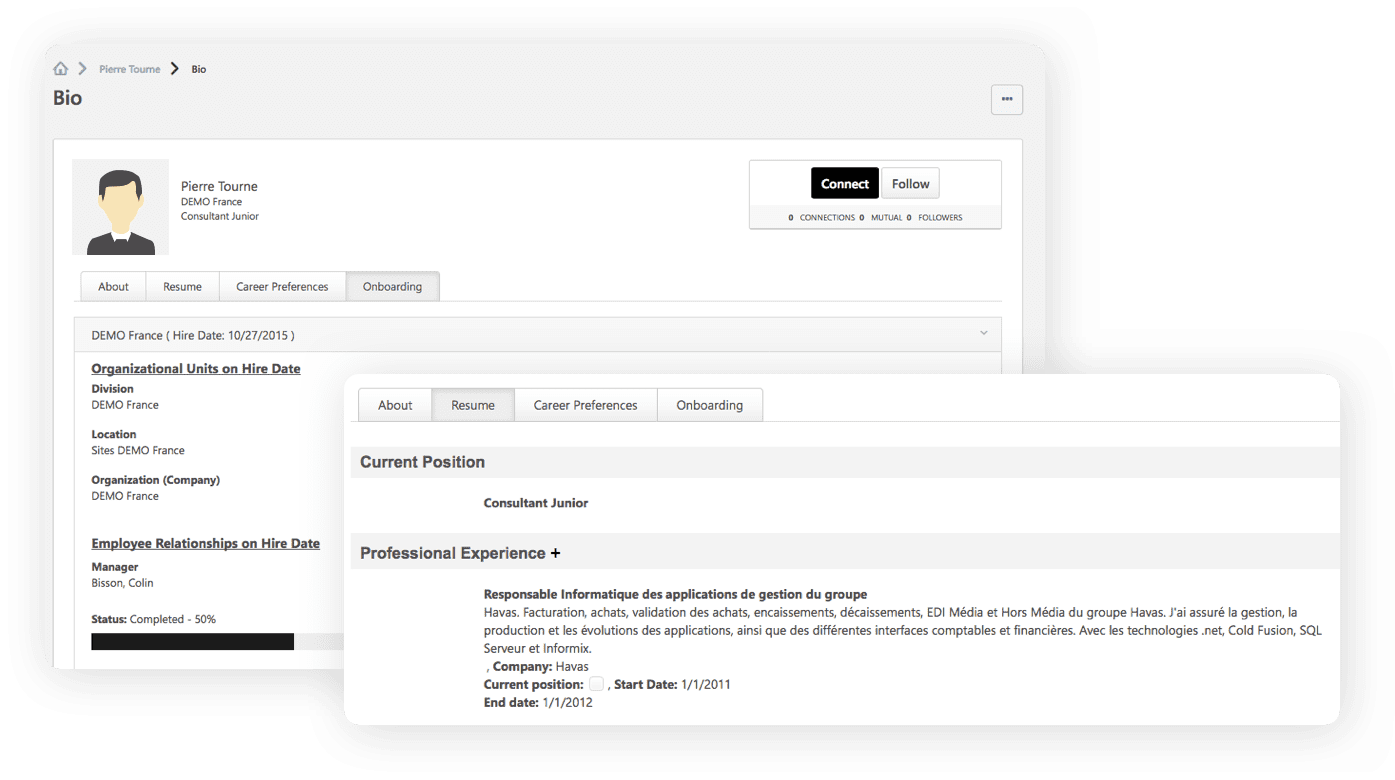 New employee bio - pre-hiring portal