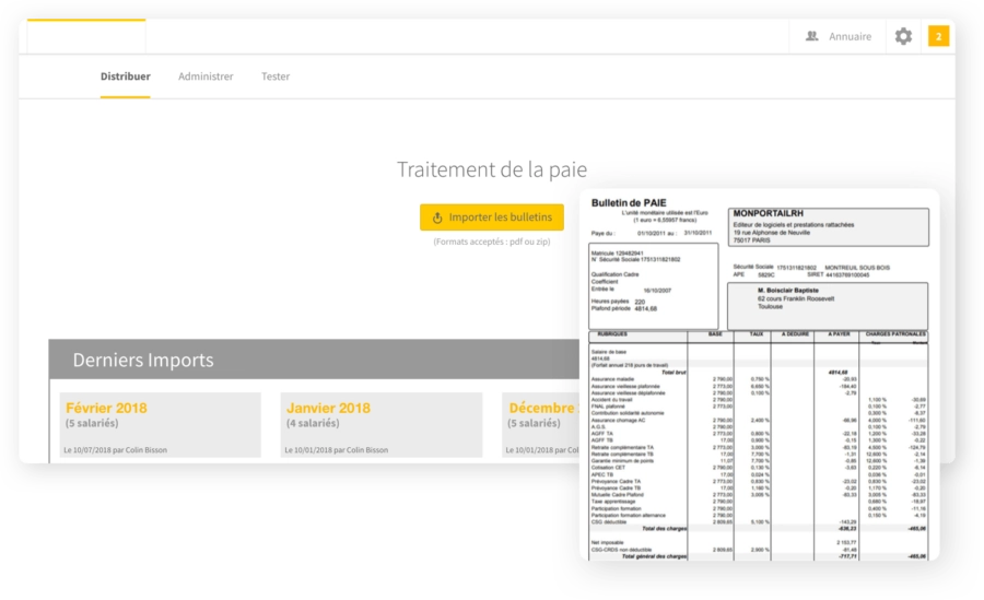fiche de paie dématérialisée PeopleSpheres